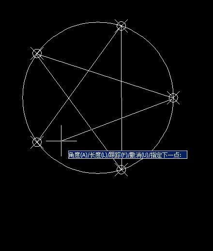 CAD定數(shù)等分畫五角星教程