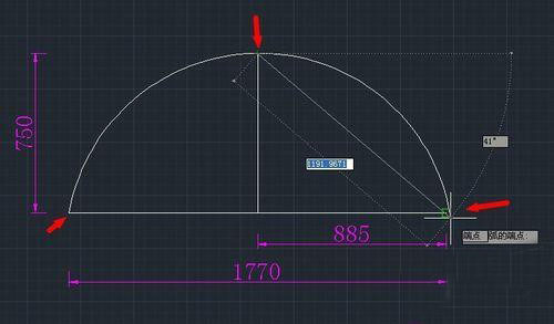 CAD已知弧長(zhǎng)和直角邊長(zhǎng)怎么畫(huà)弧