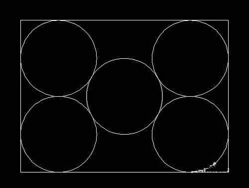 CAD中如何繪制矩形內(nèi)切五個(gè)圓